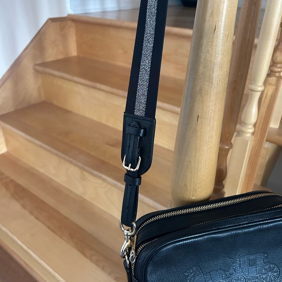 Coach Black Leather Jes Crossbody with Gold Accents - Picture 8 of 10